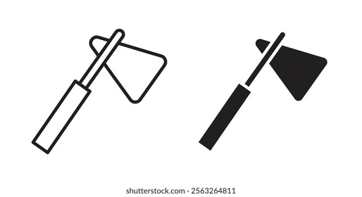 Reflex hammer icons in flat and line style set.