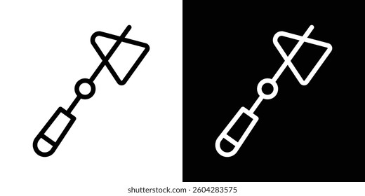 Reflex hammer icons vectors set in stroke line style.