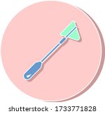 A reflex hammer vector on circle pink with brown shadow isolated on white background.