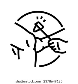 reflex testing neurologist line icon vector. reflex testing neurologist sign. isolated contour symbol black illustration