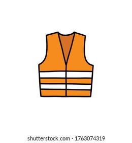 Reflex Vest Doodle Icon, Vector Illustration