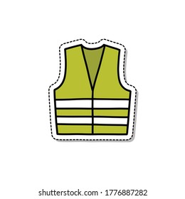 Reflex Vest Doodle Icon, Vector Sticker Illustration