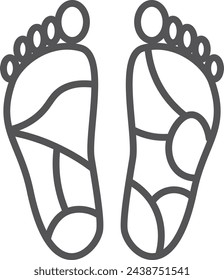 Logotipo de terapia de zonas reflejas. Icono de pies humanos