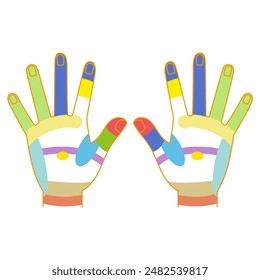 Reflexe auf der Rückseite der Hand und Druckpunkte der Hand Abbildung