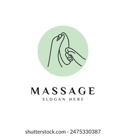 Reflexology Foot Massage Logo Design Vector Icon Illustration