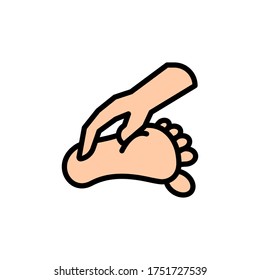 Reflexology hand toe icon. Simple color with outline vector elements of alternative medicine icons for ui and ux, website or mobile application