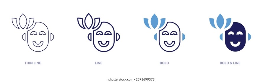 Reflexology icon in 4 different styles. Thin Line, Line, Bold, and Bold Line. Duotone style. Editable stroke.