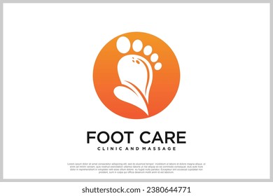 Reflexology logo design with podiatry and foot clinic unique concept Premium Vector