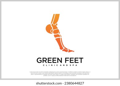 Reflexology logo design with podiatry and foot clinic unique concept Premium Vector