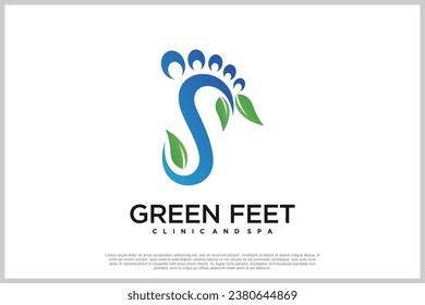 Reflexology logo design with podiatry and foot clinic unique concept Premium Vector