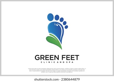 Reflexology logo design with podiatry and foot clinic unique concept Premium Vector