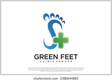 Reflexology logo design with podiatry and foot clinic unique concept Premium Vector