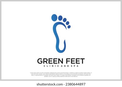 Reflexology logo design with podiatry and foot clinic unique concept Premium Vector