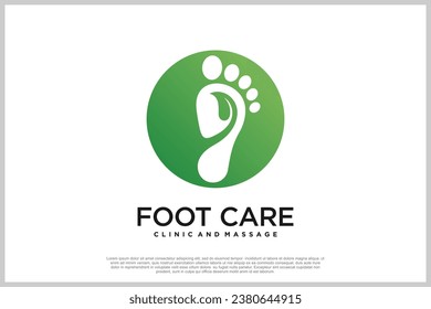 Reflexology logo design with podiatry and foot clinic unique concept Premium Vector