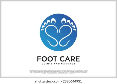 Reflexology logo design with podiatry and foot clinic unique concept Premium Vector