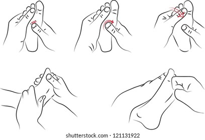 Técnicas de reflexología como ilustración