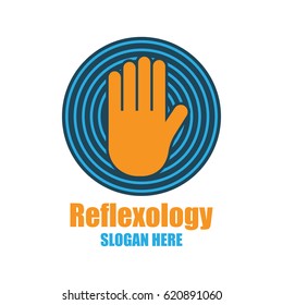 reflexology, zone therapy logo with text space for your slogan / tagline, vector illustration