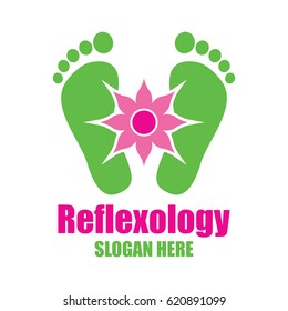reflexology, zone therapy logo with text space for your slogan / tagline, vector illustration