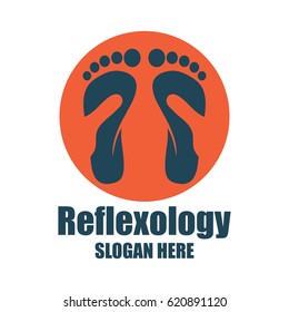 reflexology, zone therapy logo with text space for your slogan / tagline, vector illustration
