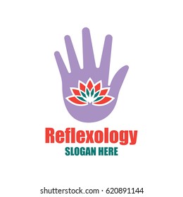 reflexology, zone therapy logo with text space for your slogan / tagline, vector illustration