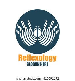 reflexology, zone therapy logo with text space for your slogan / tagline, vector illustration