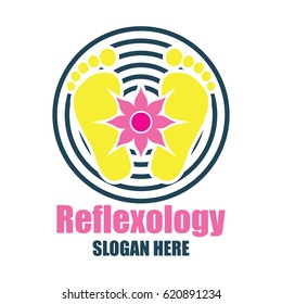 reflexology, zone therapy logo with text space for your slogan / tagline, vector illustration