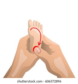 Reflexotherapy of the feet of a newborn baby, Massage the legs of the child, one of the elements of the charge with a newborn.