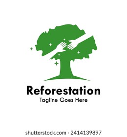 Reforestation design logo template illustration