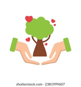 Reforestation Element Vector Flat Design