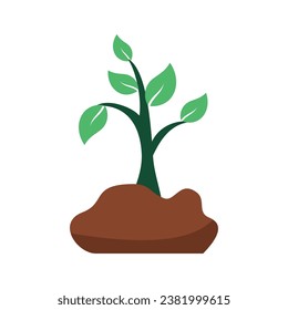 Reforestation Element Vector Flat Design