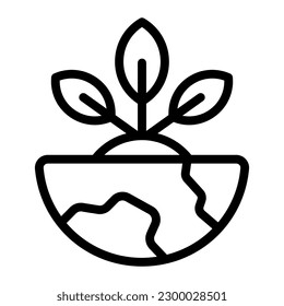 Reforestation Environment Day Simple Line Icon Symbol