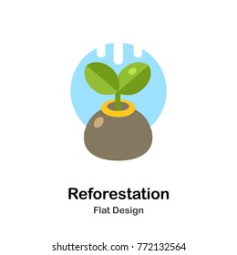 reforestation flat illustration icon