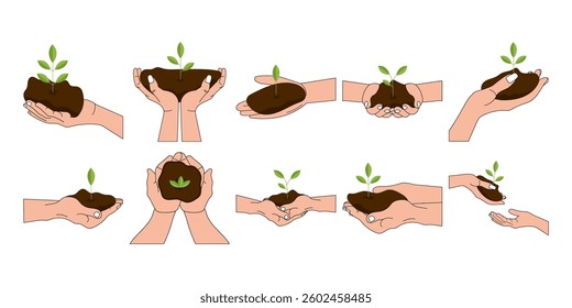 Reforestation Go Green Vector Illustration Collection 