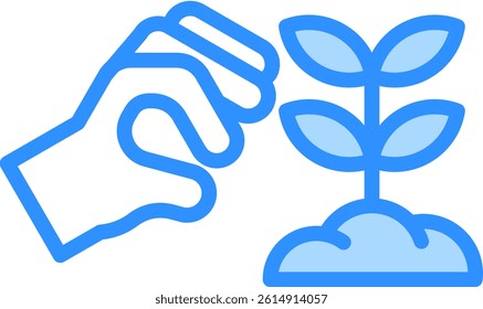 Reforestation Icon Blue Color Vector Illustration