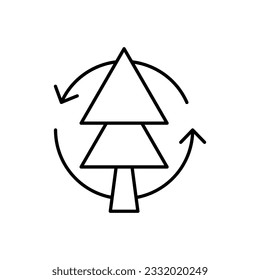 Reforestation Icon design Outline Style