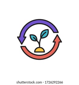 reforestation icon filled outline vector illustration. ecology icon isolated on white background