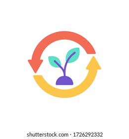 ilustración vectorial de diseño plano de icono de reforestación. icono de ecología aislado en fondo blanco