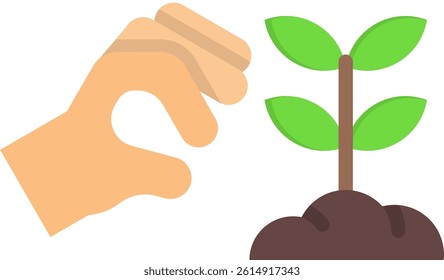 Reforestation Icon Flat Vector Illustration