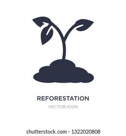 reforestation icon on white background. Simple element illustration from Charity concept. reforestation sign icon symbol design.