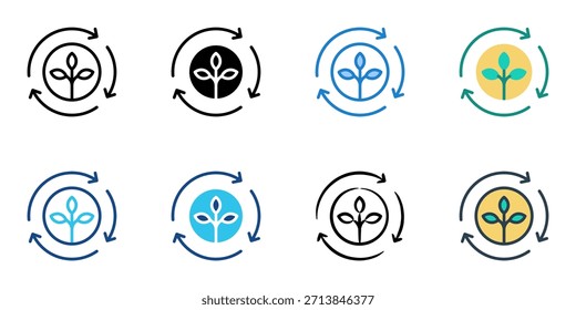 Conjunto de iconos de reforestación colección de Vector de estilo múltiple. Trazo editable 
