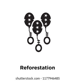 Reforestation icon vector isolated on white background, logo concept of Reforestation sign on transparent background, filled black symbol
