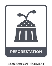 reforestation icon vector on white background, reforestation trendy filled icons from Charity collection, reforestation vector illustration