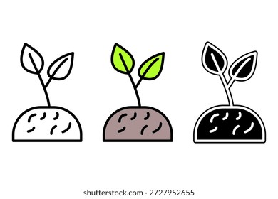 Reforestation illustration in three different styles. Environmental theme, vector illustration.