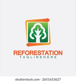 Reforestation logo design vector template, Emblem, Design Concept, Creative Symbol, icon