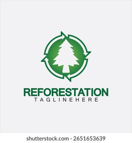 Reforestation logo design vector template, Emblem, Design Concept, Creative Symbol, icon