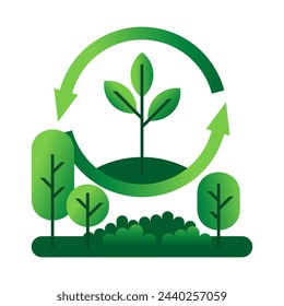 Logotipo o emblema del Programa de Reforestación - Repoblación intencional de bosques o tierras boscosas agotadas