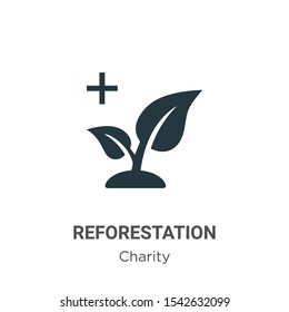 Reforestation vector icon on white background. Flat vector reforestation icon symbol sign from modern charity collection for mobile concept and web apps design.