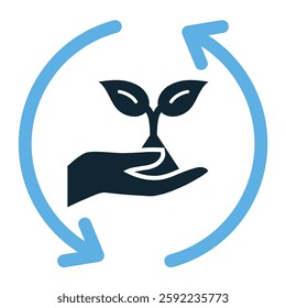reforestation Vector icon, symbolizing environmental restoration and sustainability. Perfect for eco-friendly, conservation, and green projects.
