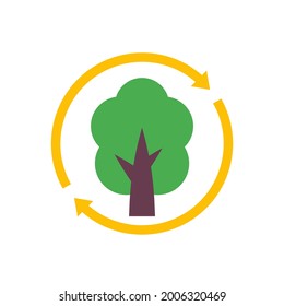 reforestation vector icon with a tree