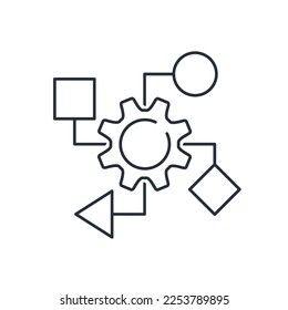 Reformatting. Change the type, form, character of something. Adapt. Vector linear icon isolated on white background